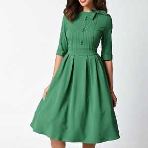 Hell Bunny Vixen Emerald Green Swing Dress